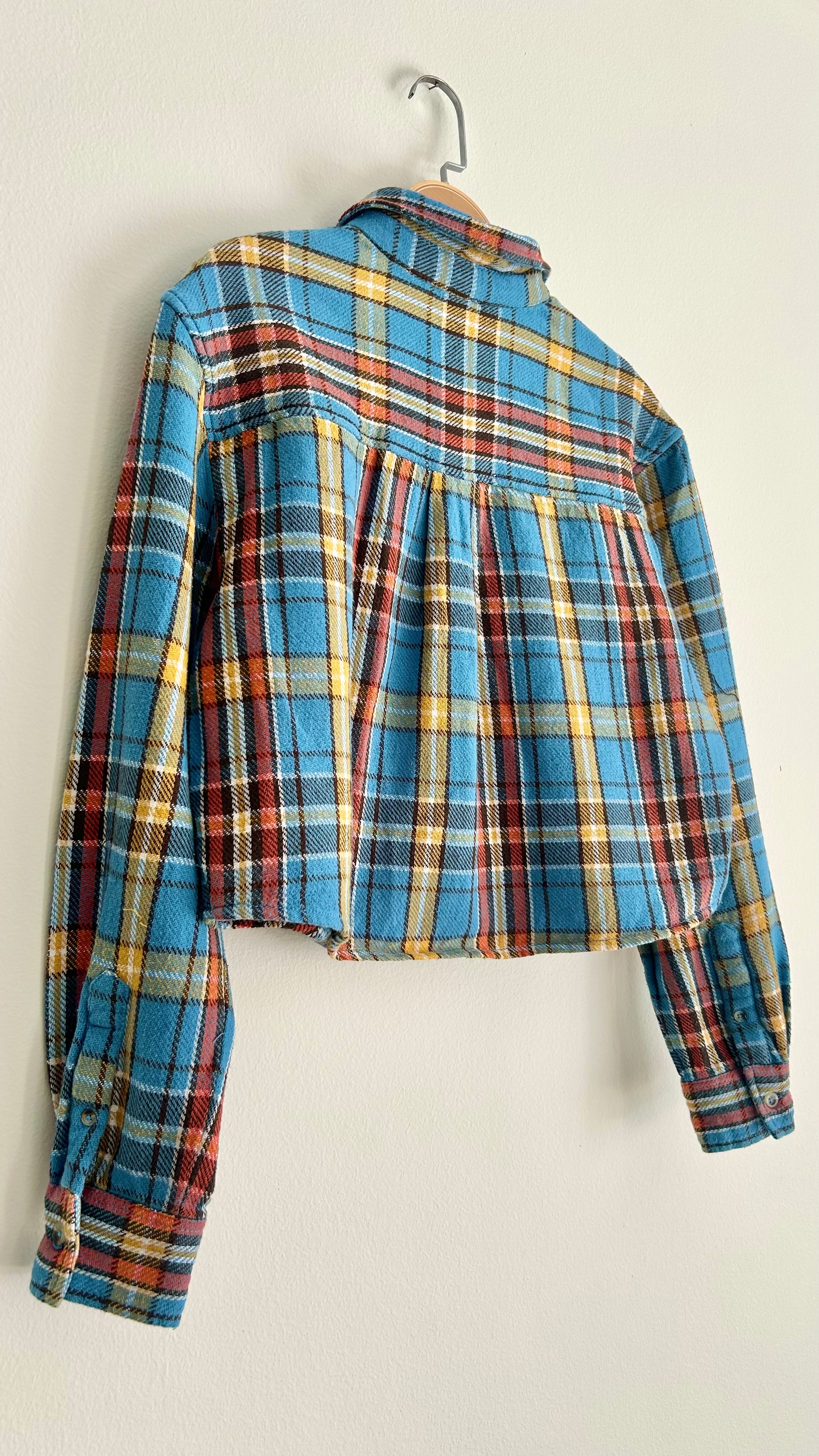 00’s Crop Flannel Shirt | Size L