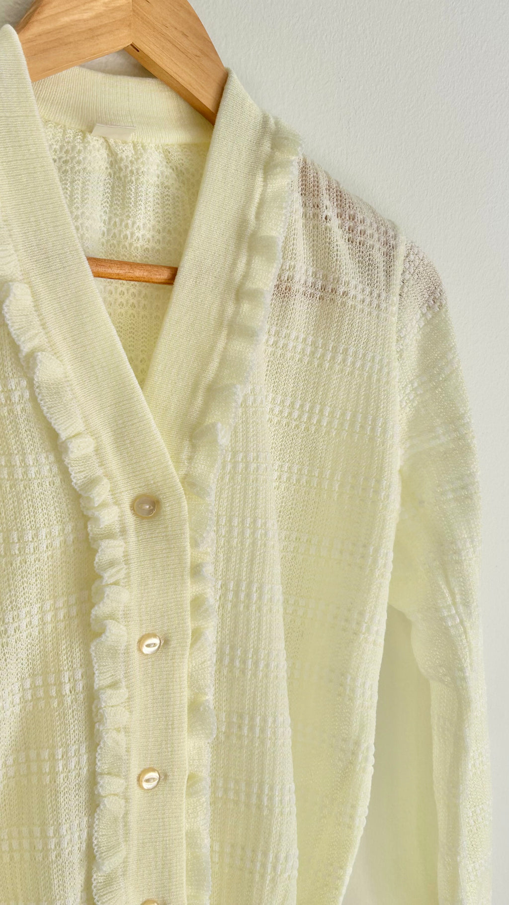 Butter Yellow Vintage Crop Knit Cardigan