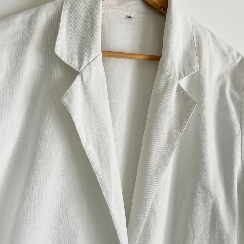 Vintage 90s White Maxi Blazer