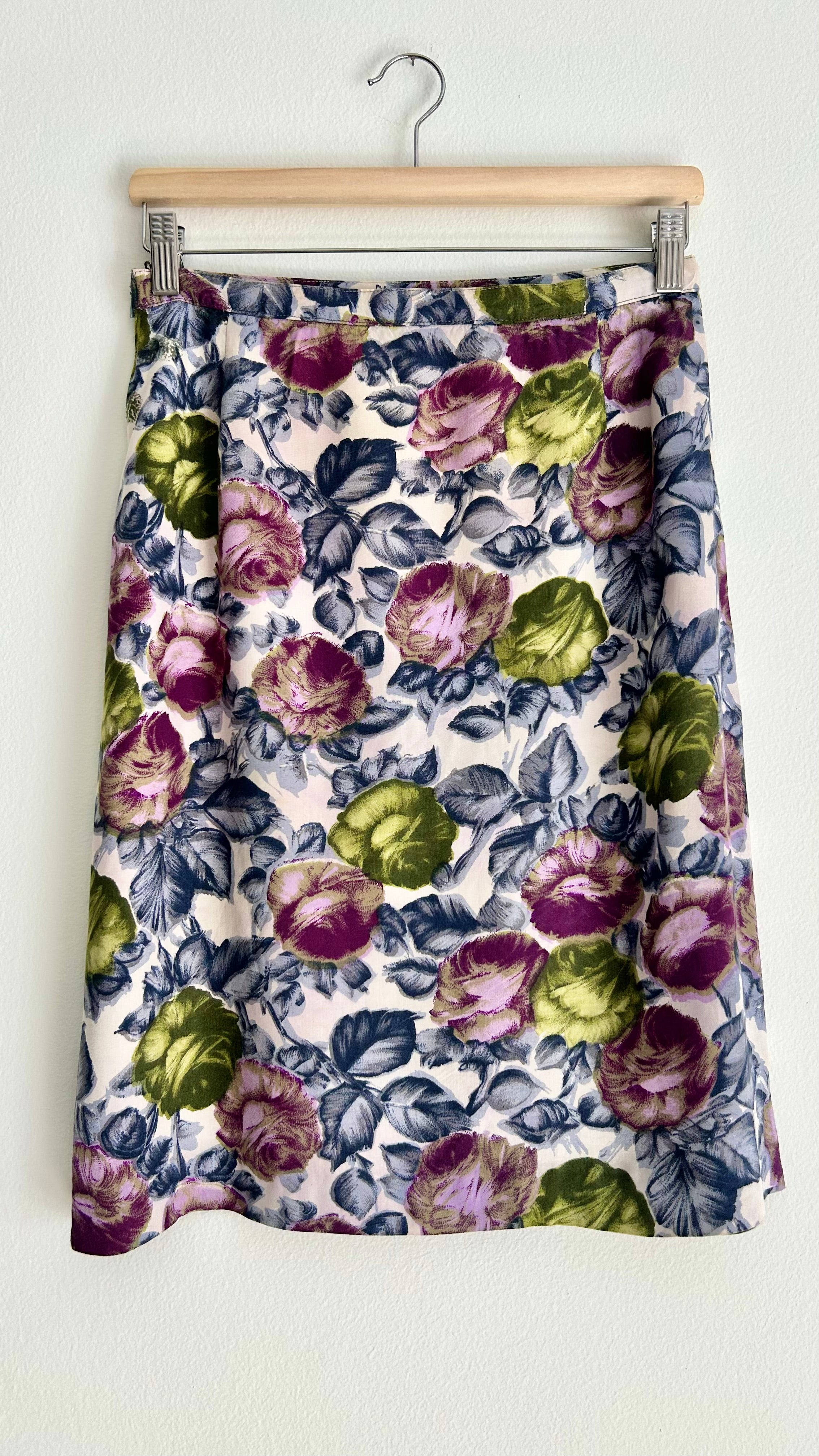 Vintage Floral Cotton Skirt (M–L)