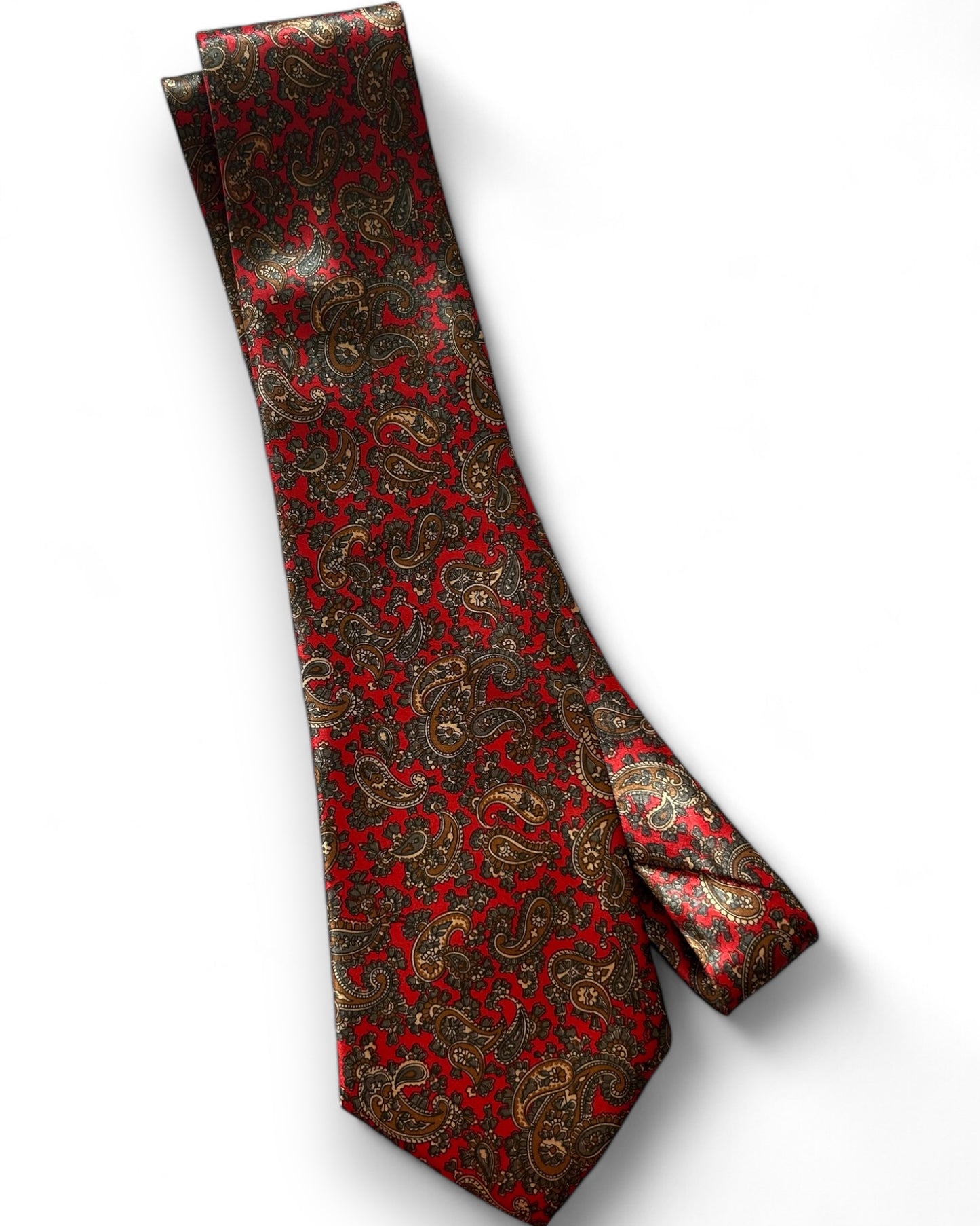 Vintage Red Silk Tie