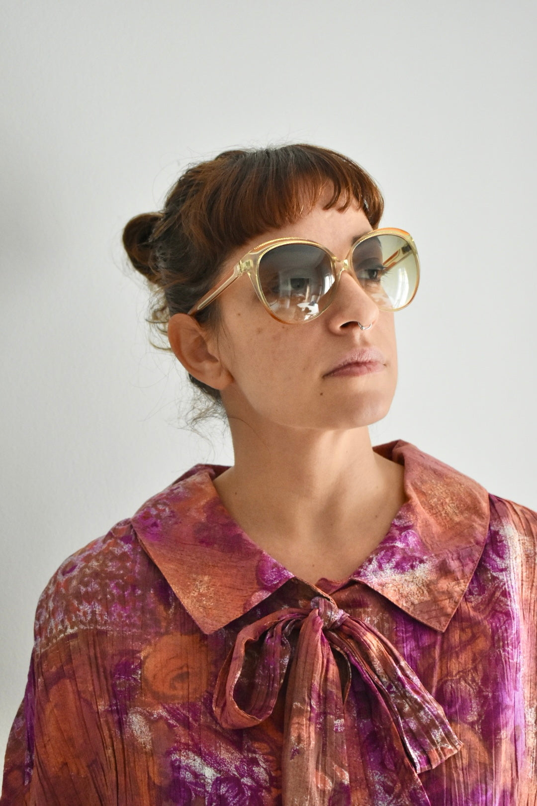 Vintage 1970s Sunglasses – Orange Frame with Gold Details