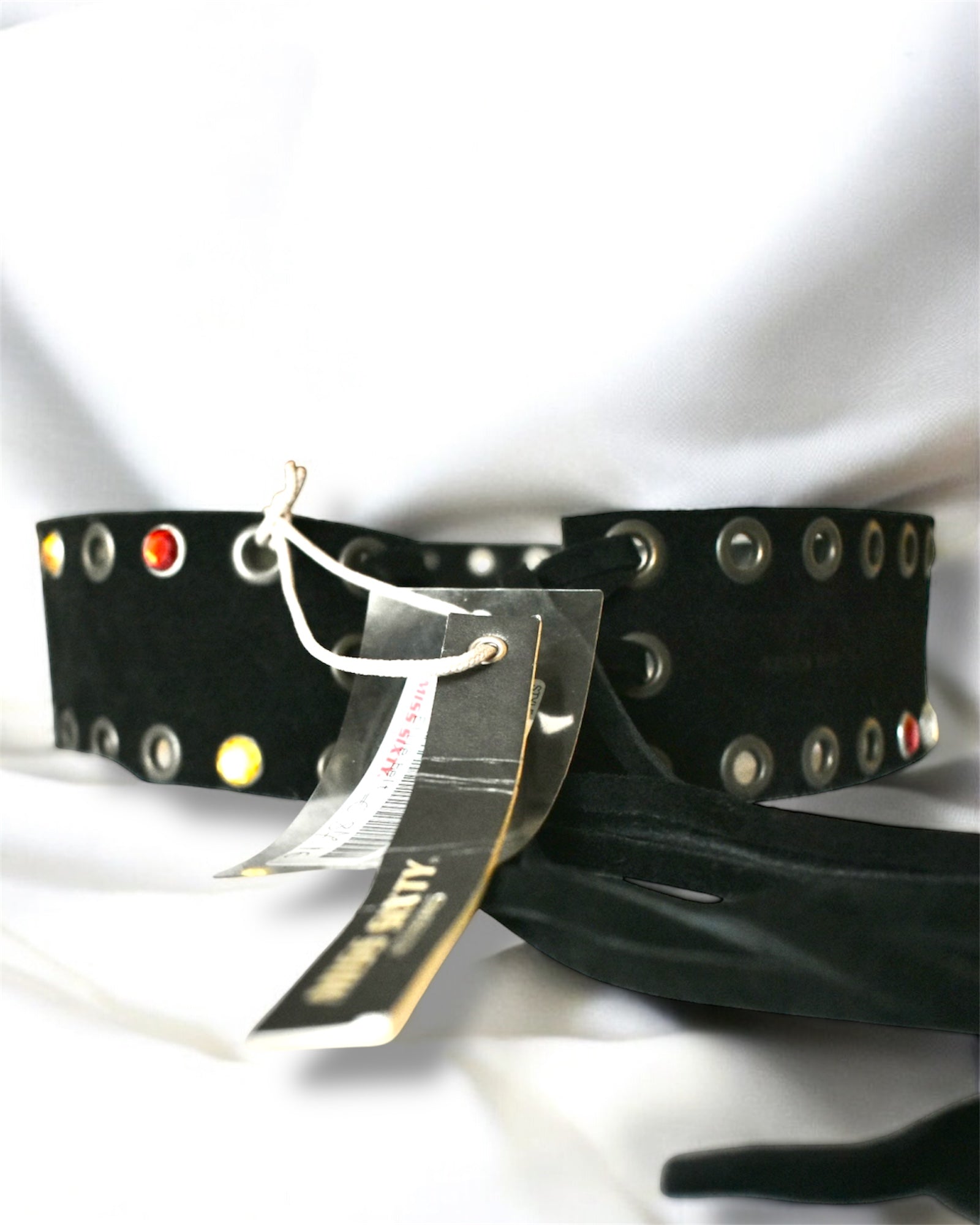 Miss Sixty “Ellie Belt” – Y2K Wide Suede Grommet Lace-Up Belt – Made in Italy – New with Tags