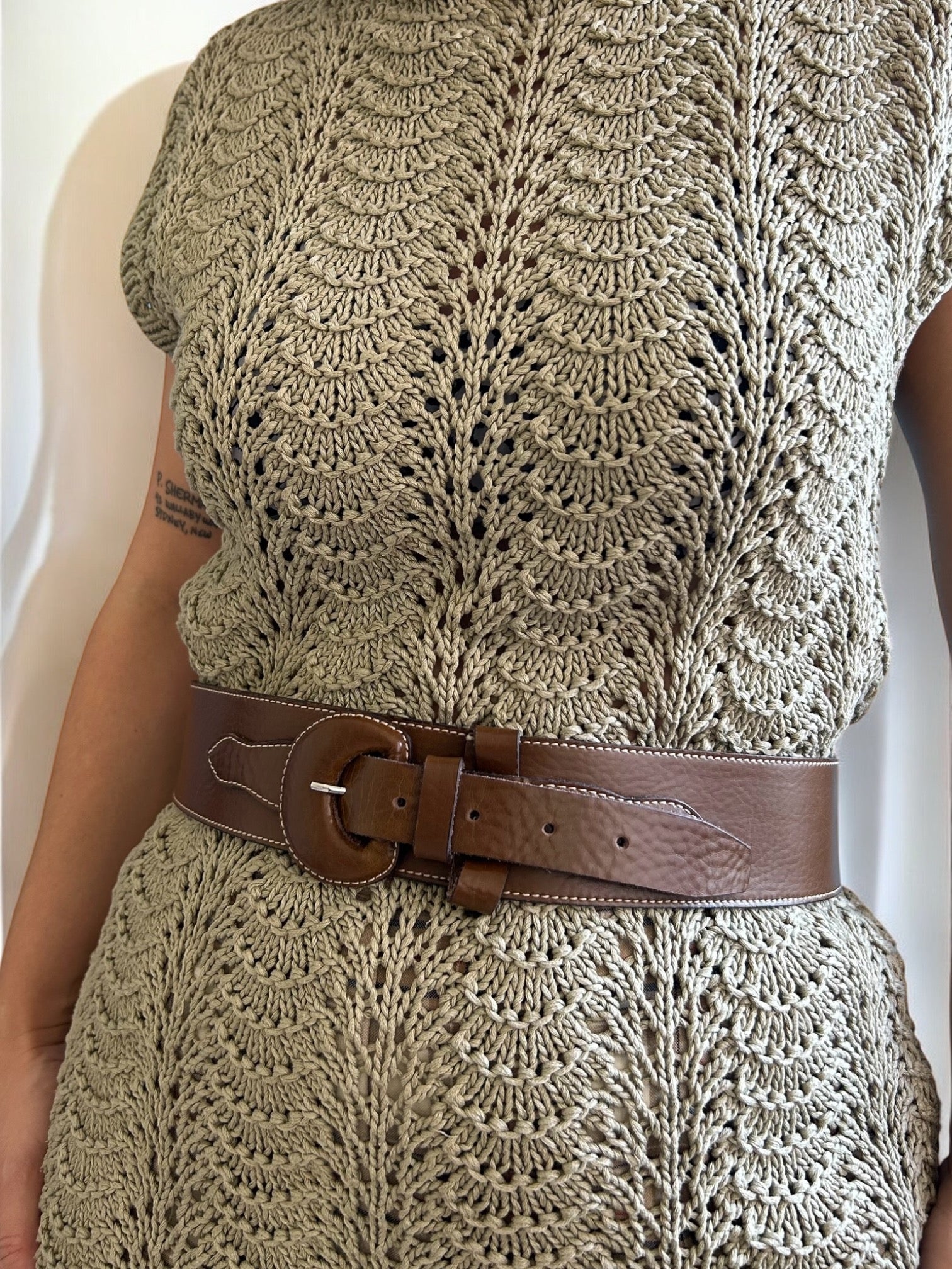 Vintage Brown Leather Belt