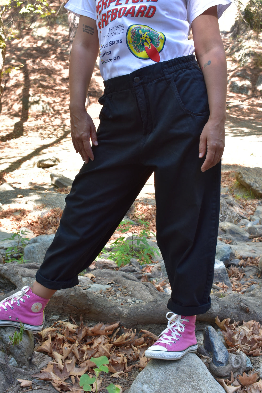 Vintage 1980s Oversized Black Pants