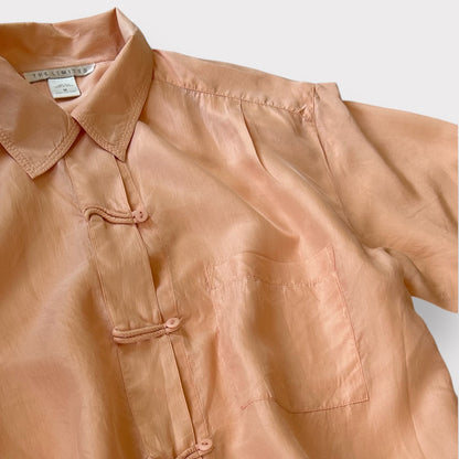 Vintage Silk Peach Shirt