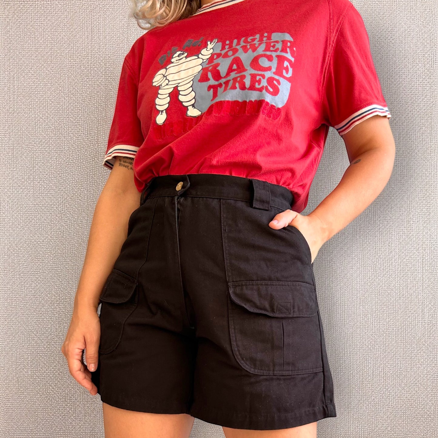 Vintage High Waisted Black Shorts