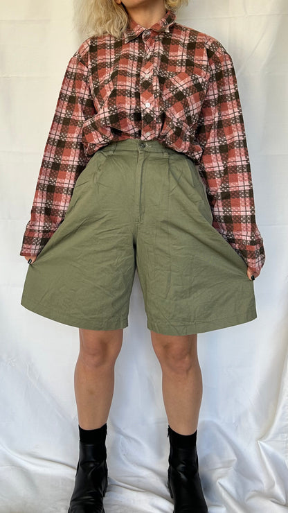 Vintage Olive Green Culottes Bermuda