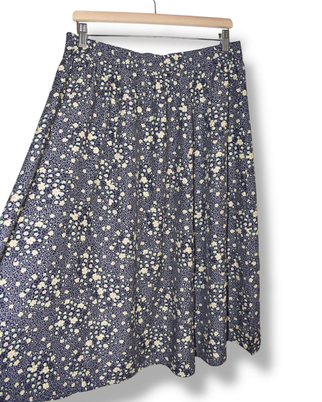 Floral Midi Skirt – Lightweight Viscose