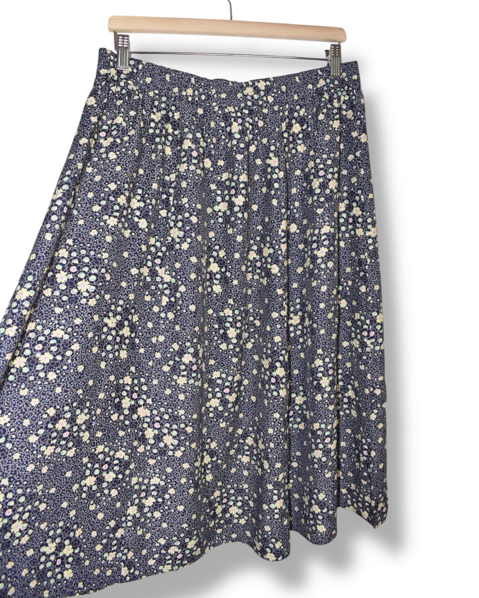 Floral Midi Skirt – Lightweight Viscose