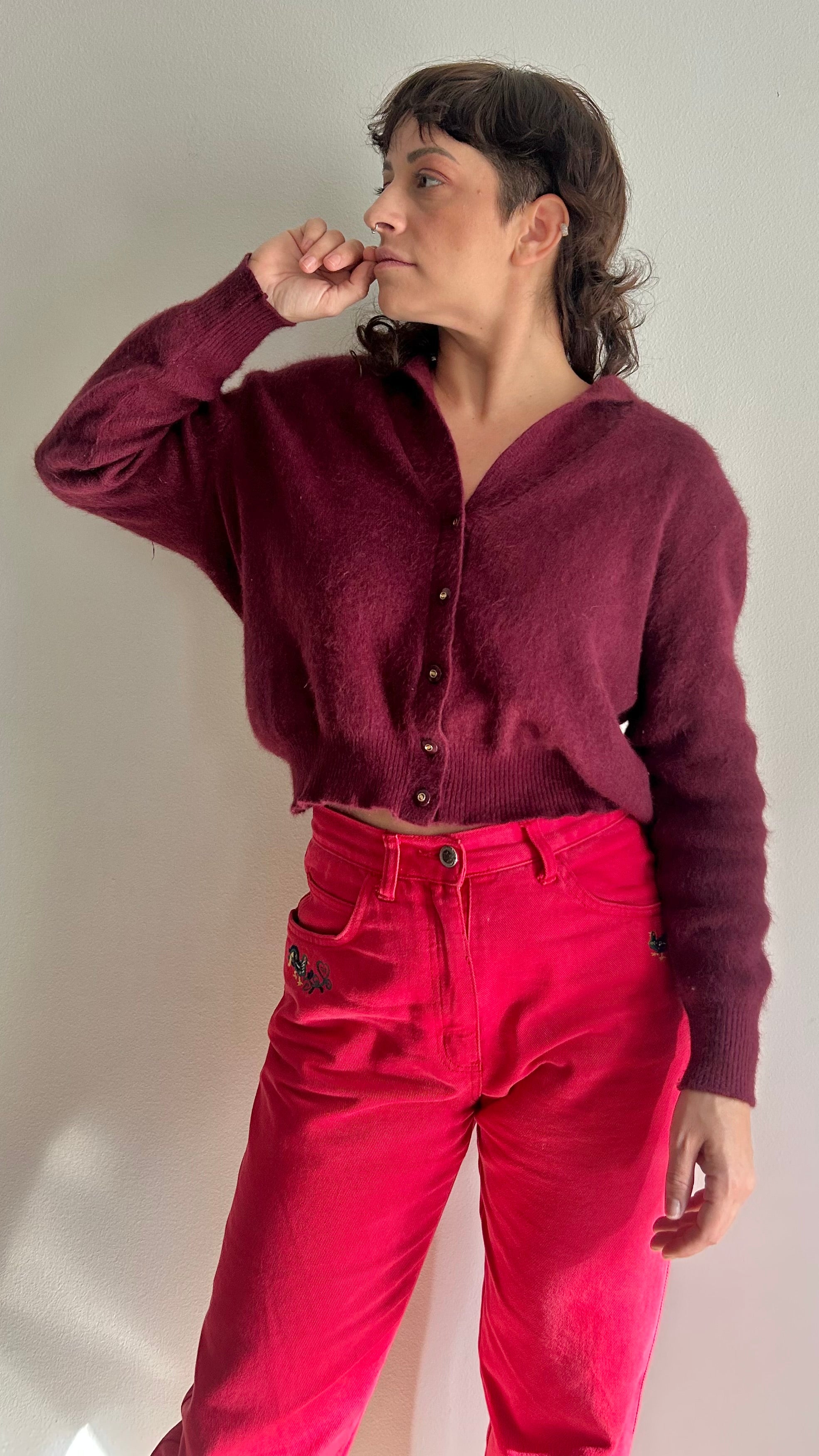 Vintage Ultra-Soft Angora Blend Cardigan