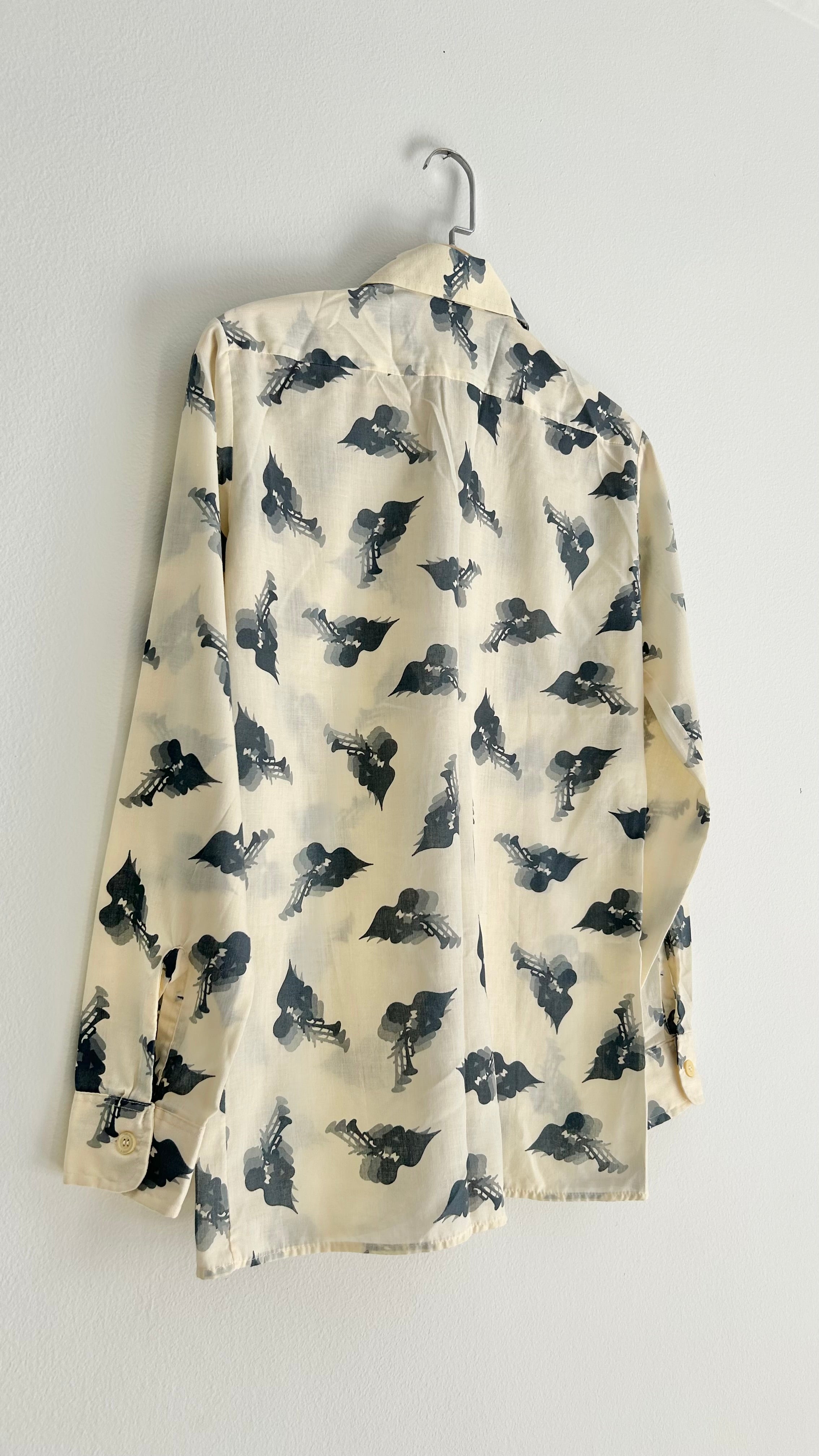Vintage Musical Print Shirt – 70s