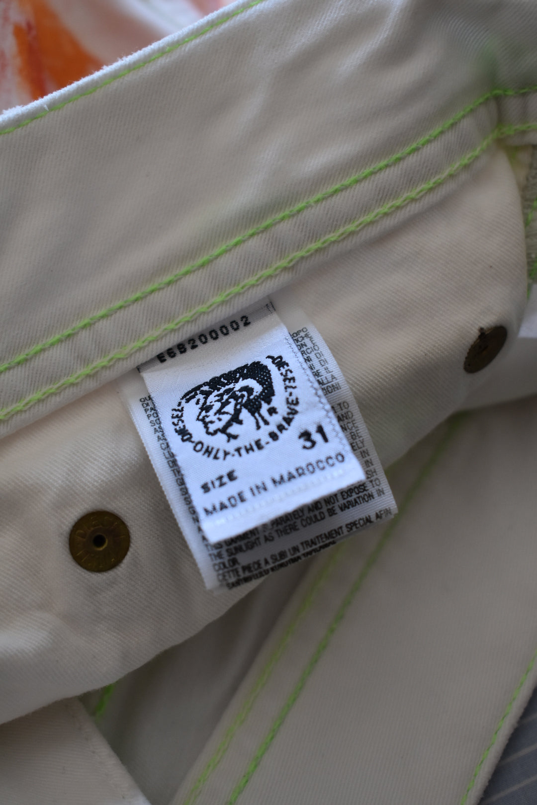 Rare 2007 Diesel “Only the Brave” White Paint-Splatter Jeans