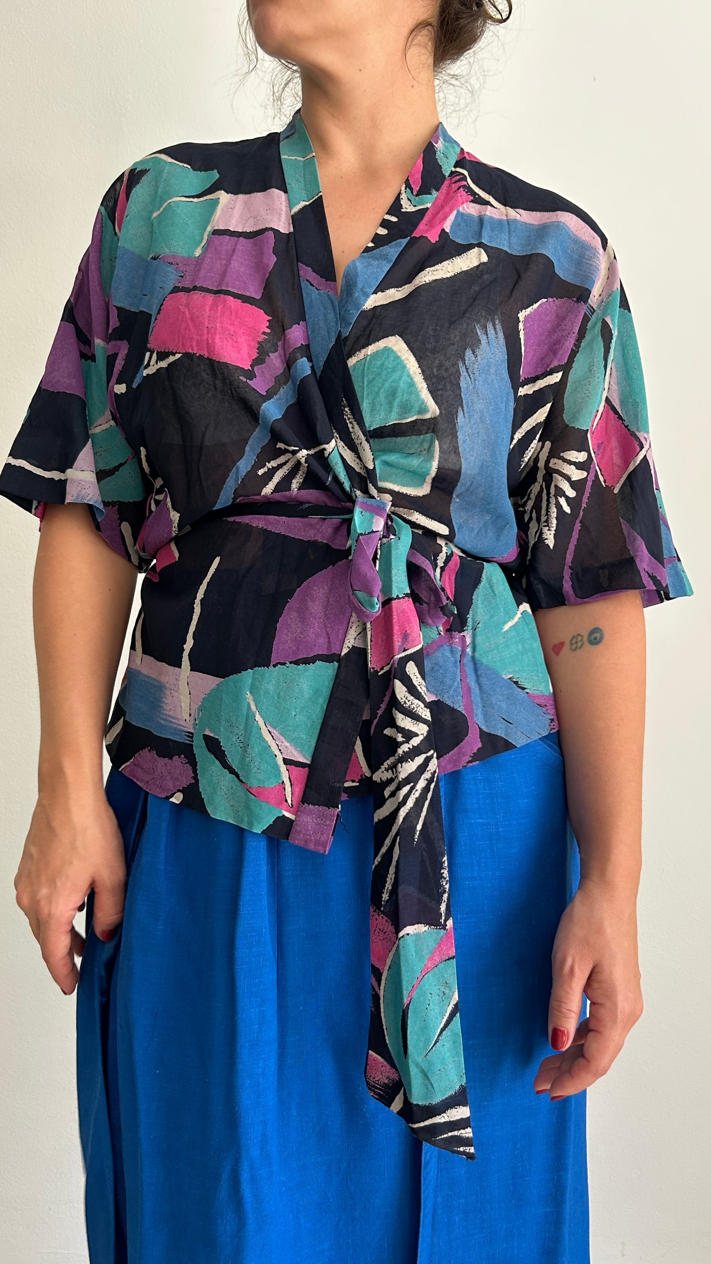 Vintage Handmade Kimono-Style Blouse | One Size