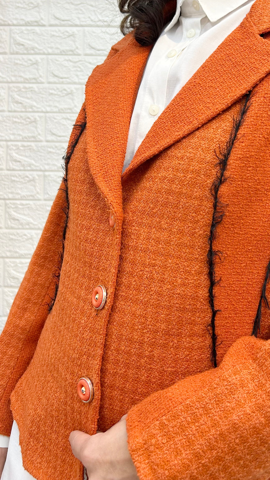 1980s Deep Orange Wool Blazer