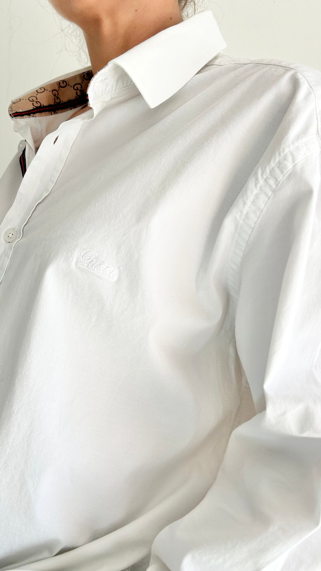 Vintage Gucci Long-Sleeve Shirt – White – 3XL