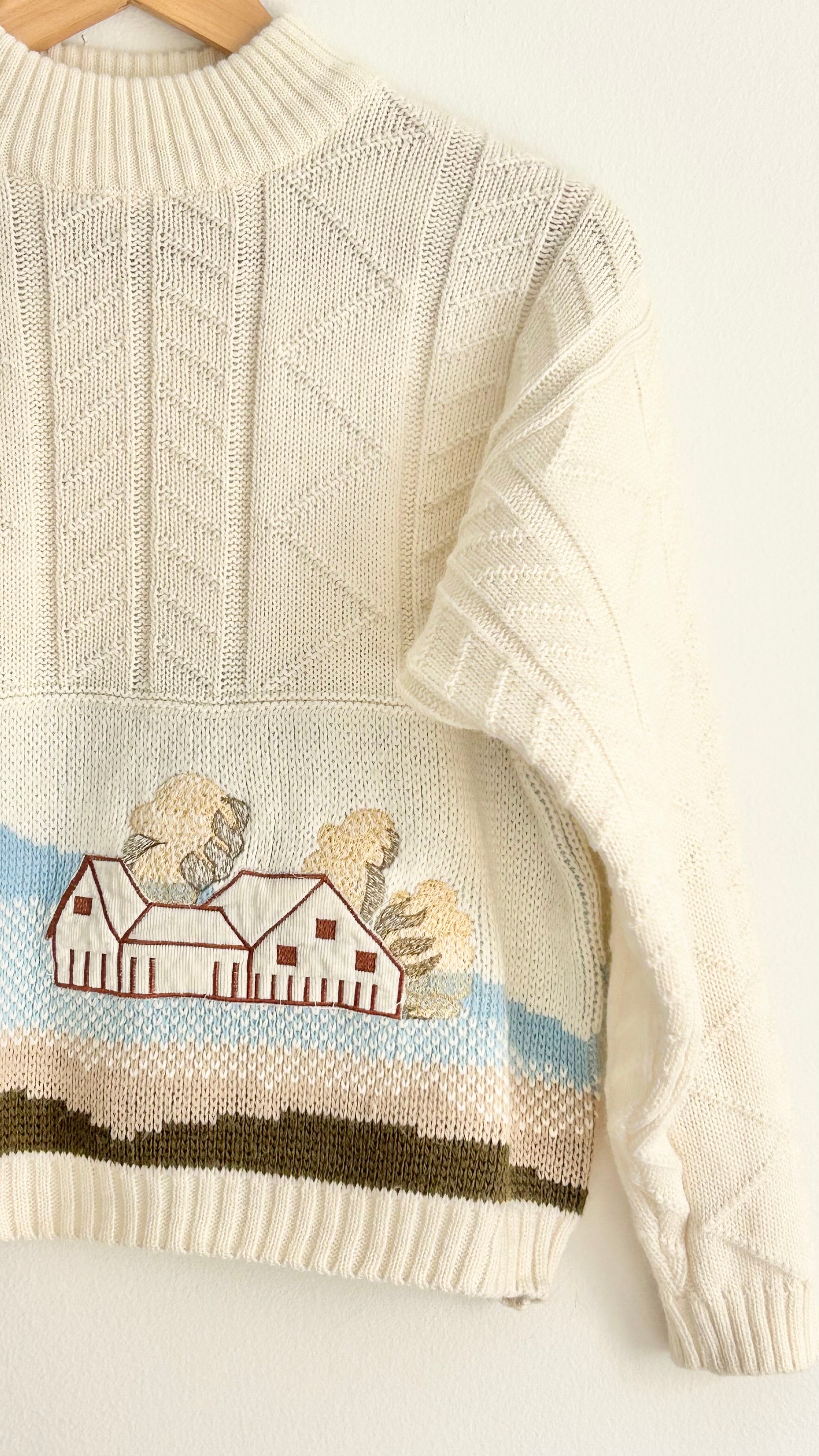 Vintage Embroidered Wool Blend Sweater