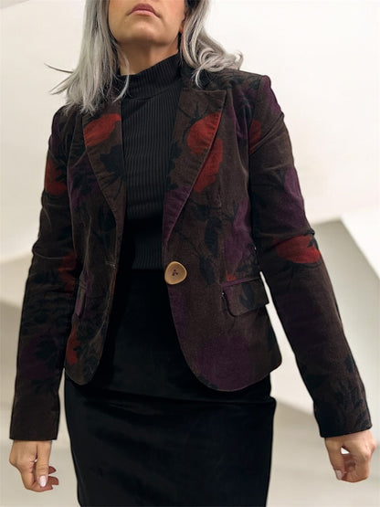 Y2K Floral Velvet Blazer