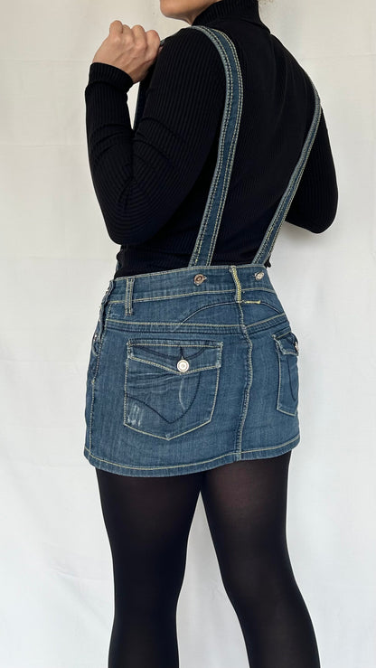 Y2K Mini Skirt Dungarees