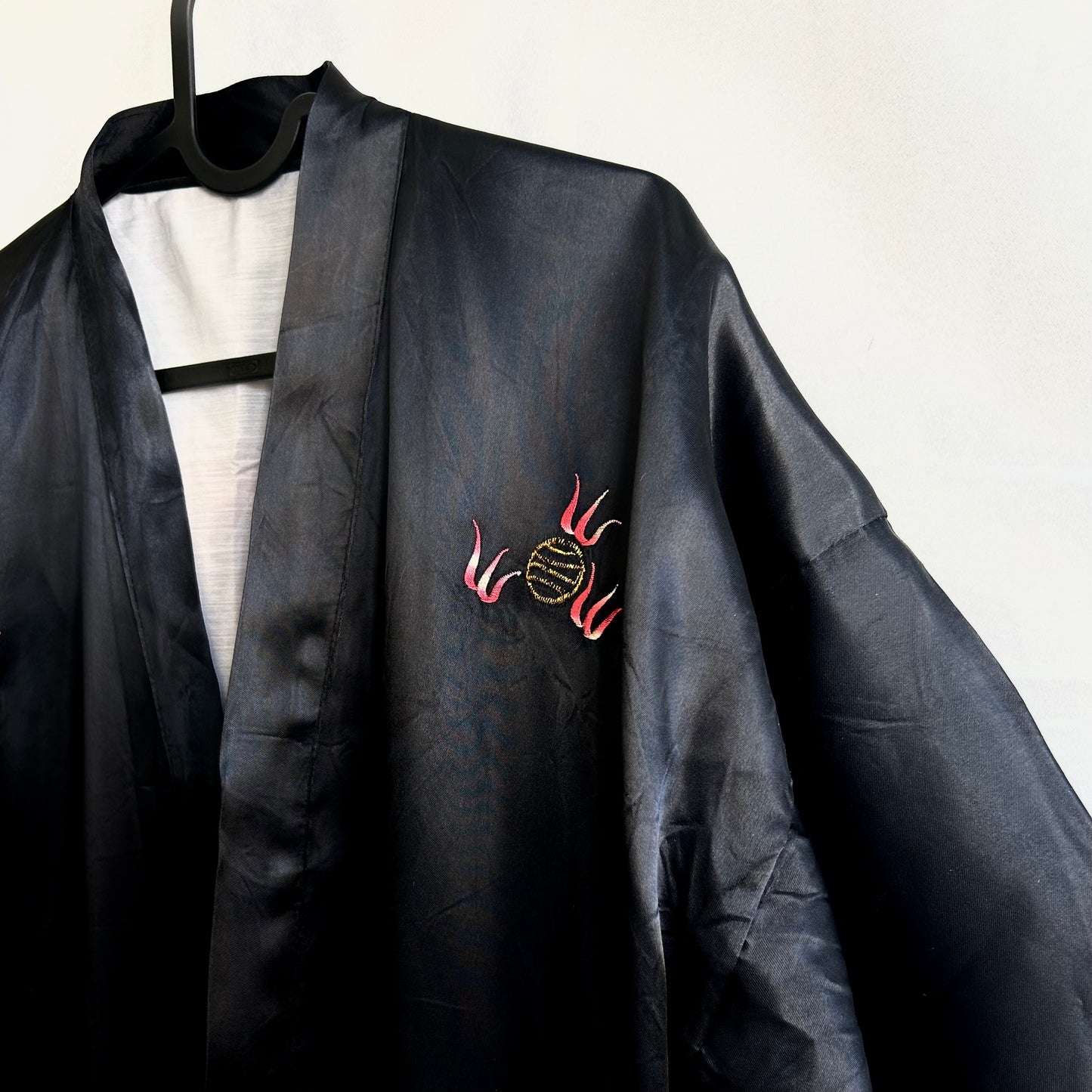 Vintage Embroidered Black Kimono