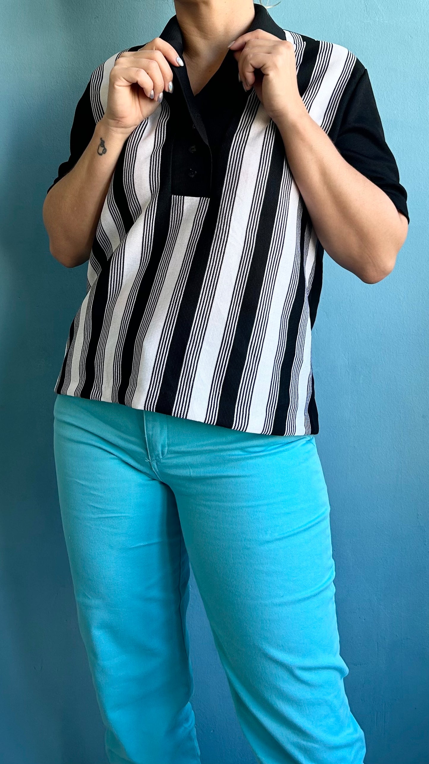 Vintage Striped Polo T-shirt