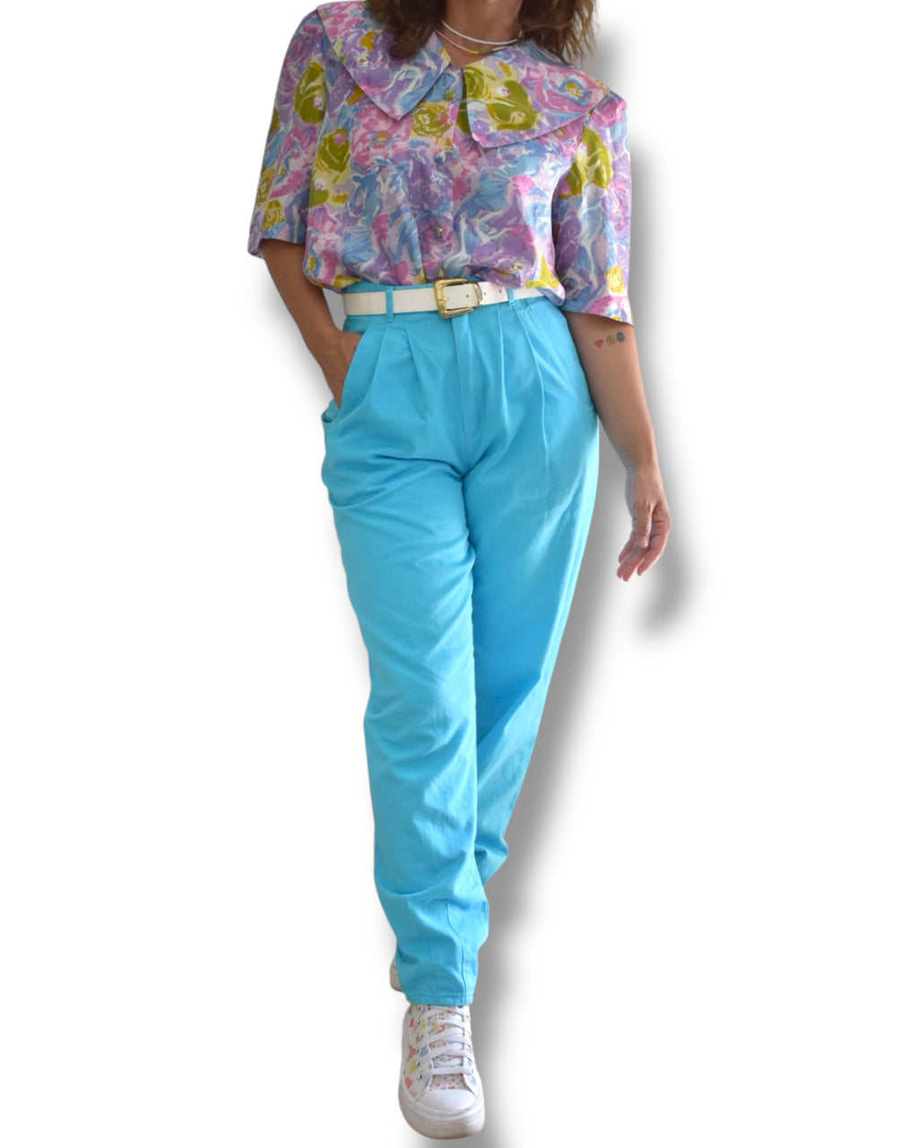 Vintage High-Waisted Light Blue Denim