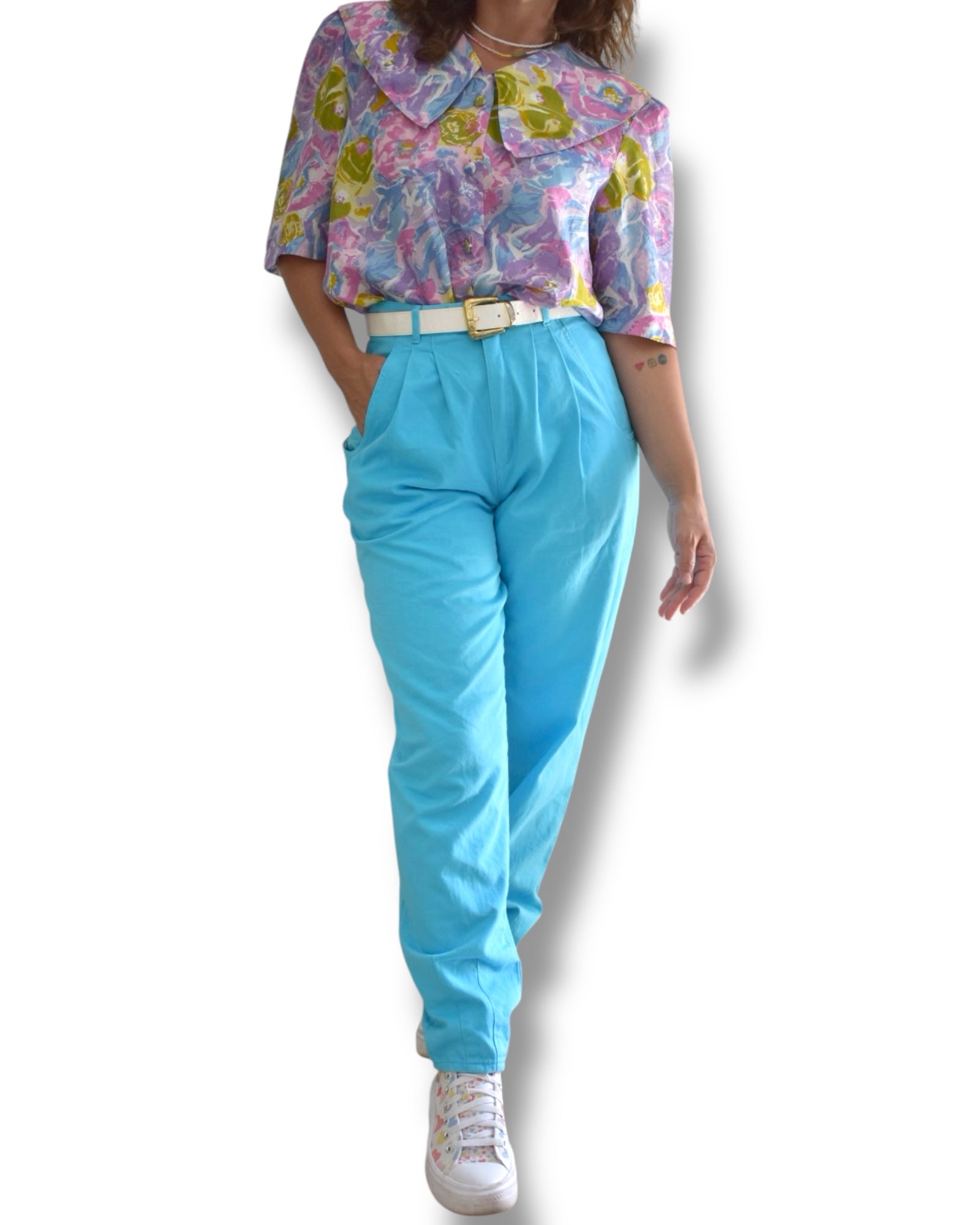 Vintage High-Waisted Light Blue Denim
