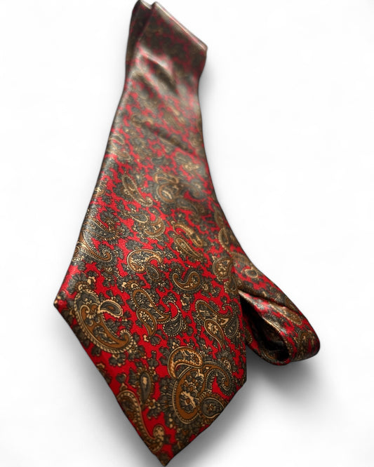 Vintage Red Silk Tie