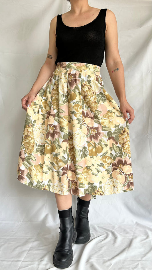 Vintage Plus Size Floral Skirt