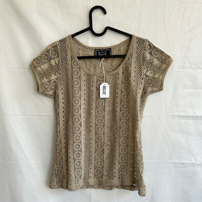 Vintage See Through Top Light Brown