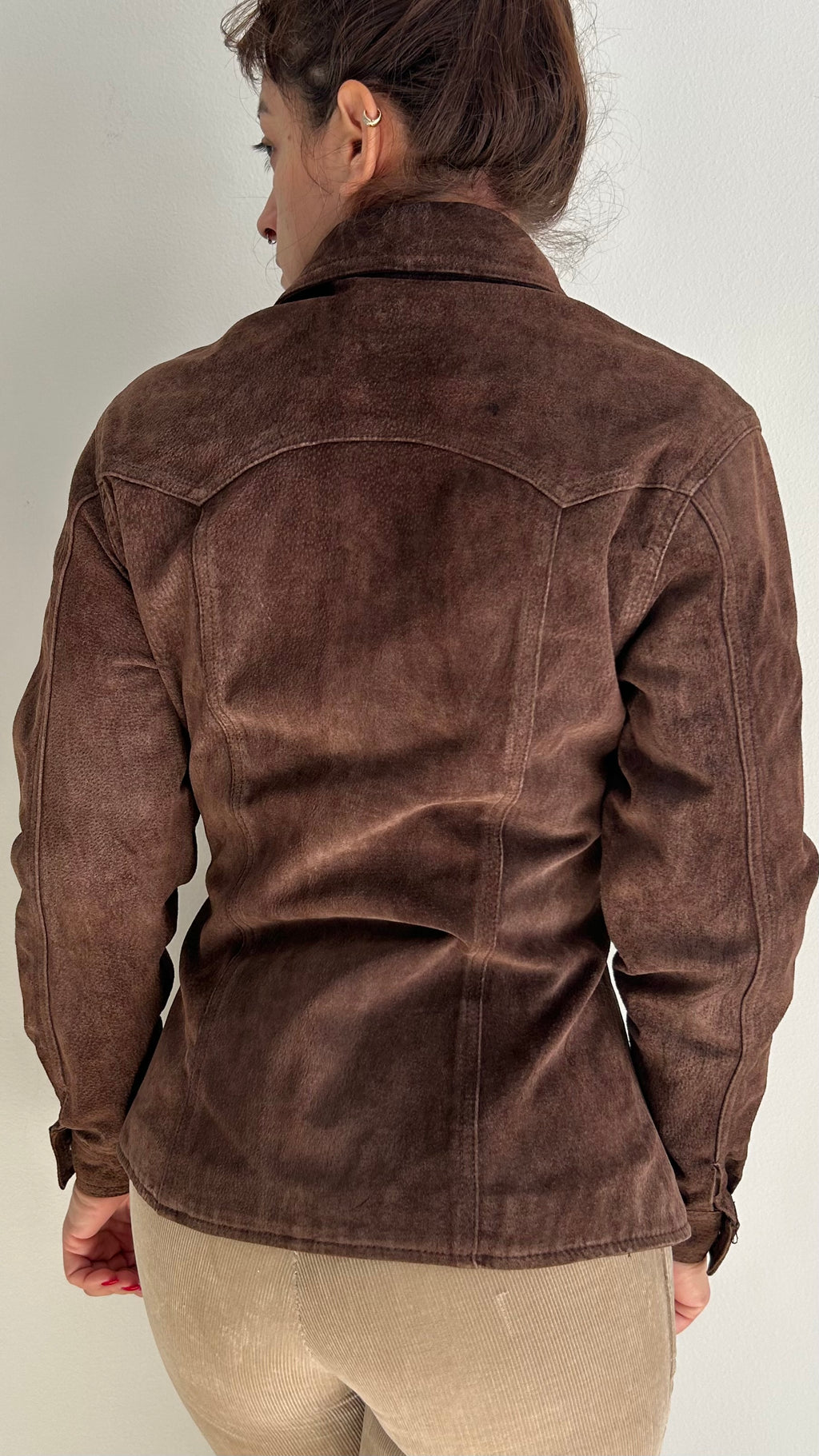 Dark Brown 1970s Leather Button-Up Shirt