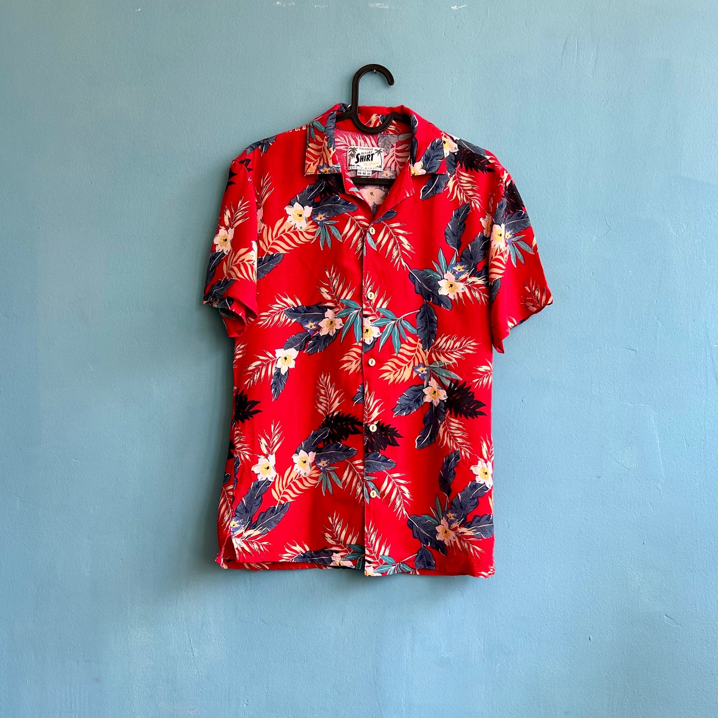 Floral Short Sleeve Shirt (Red)