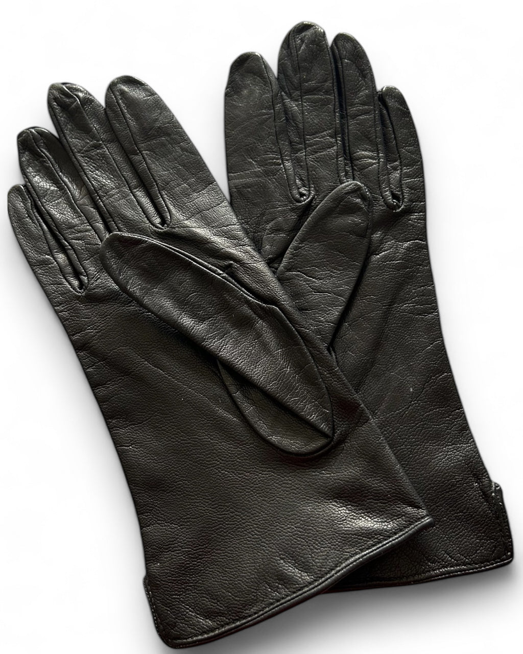 Vintage Petite Black Leather Gloves