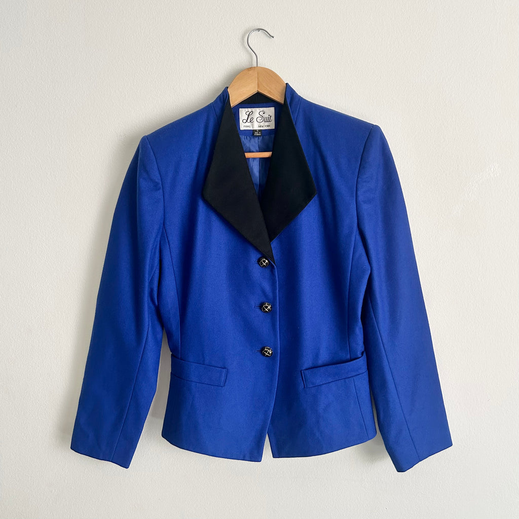 Vintage Wool Blazer with Black Lapel