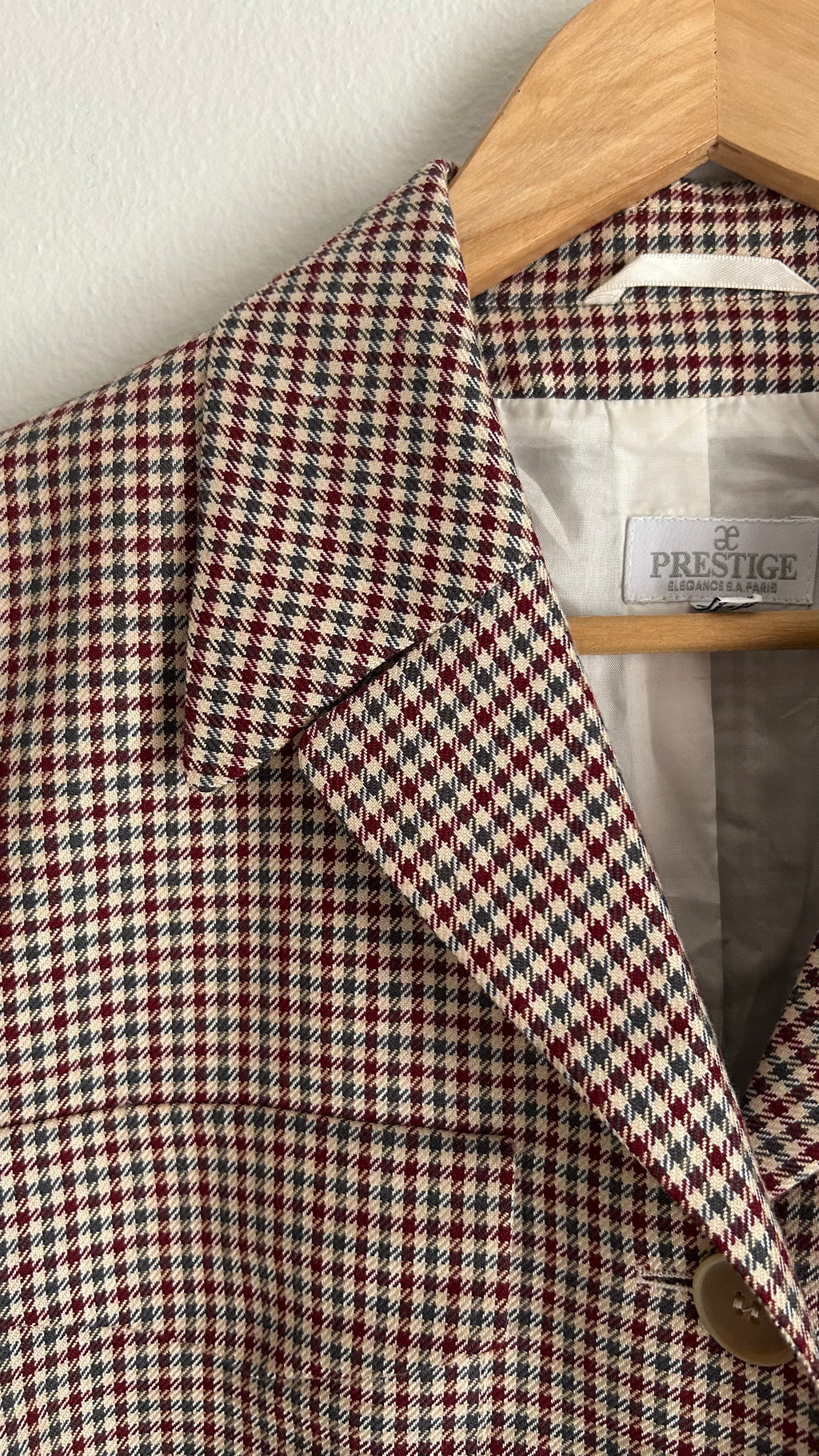 Vintage Check Belted Virgin Wool Blazer