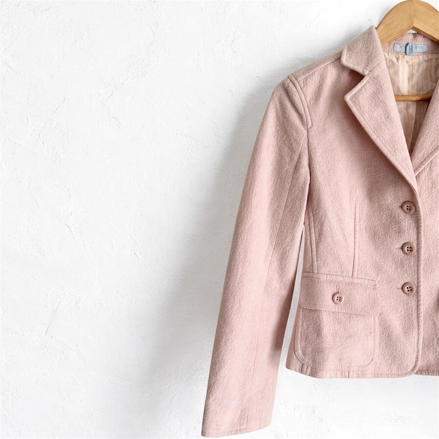 Vintage Set Skirt Suit – Soft Rose Virgin Wool & Cotton Blend