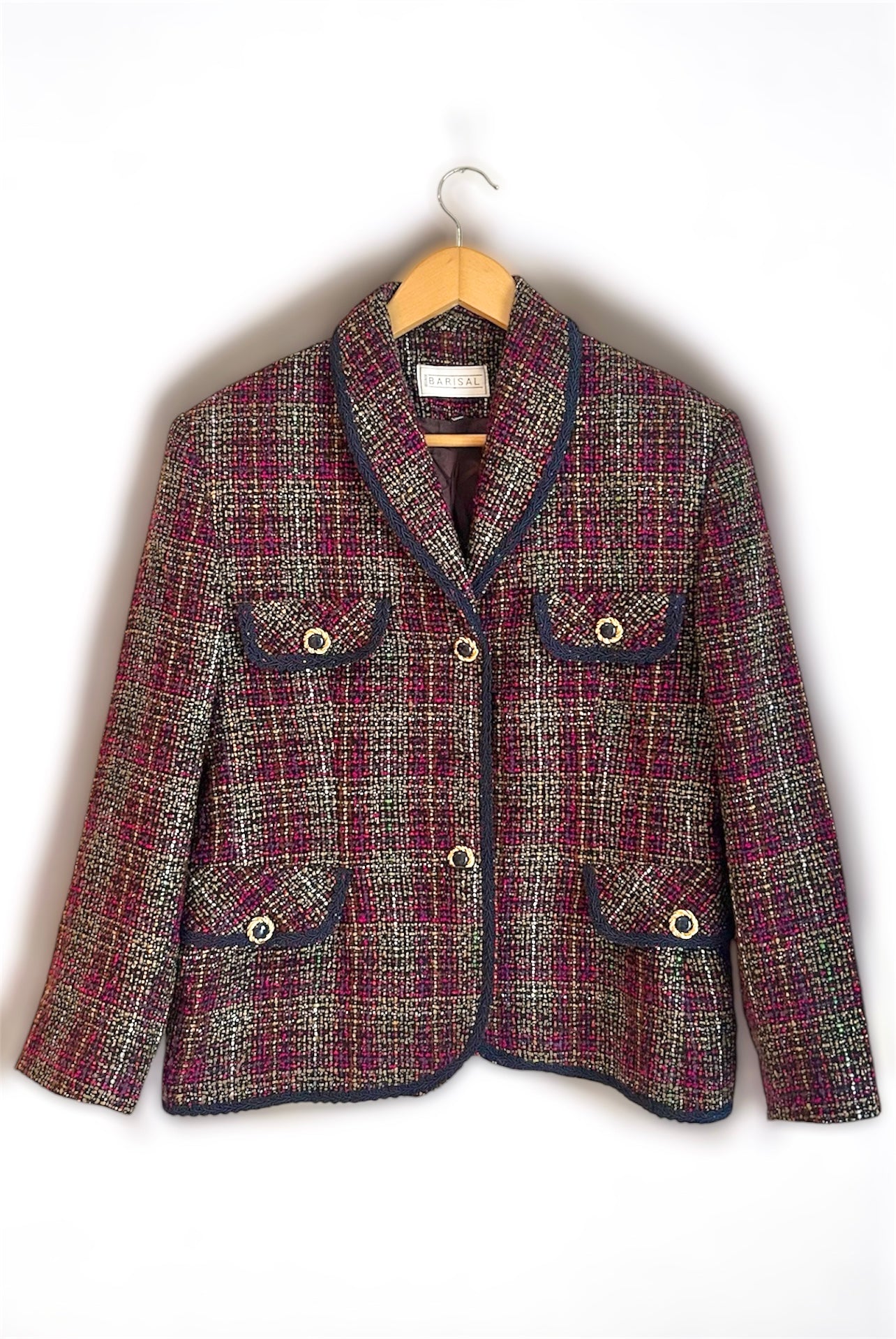 Vintage Tweed Blazer – Multicolor Textured
