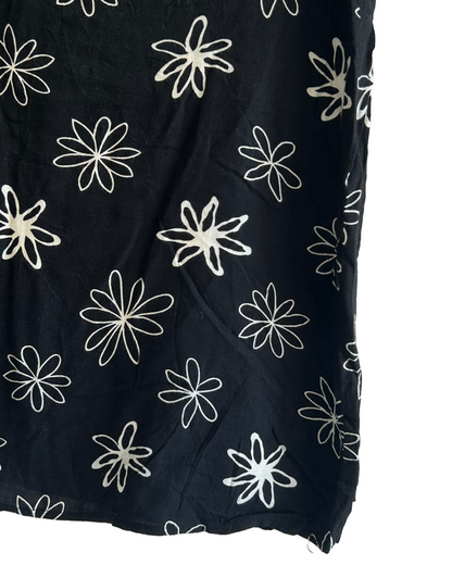 Vintage Midi Black Floral Skirt