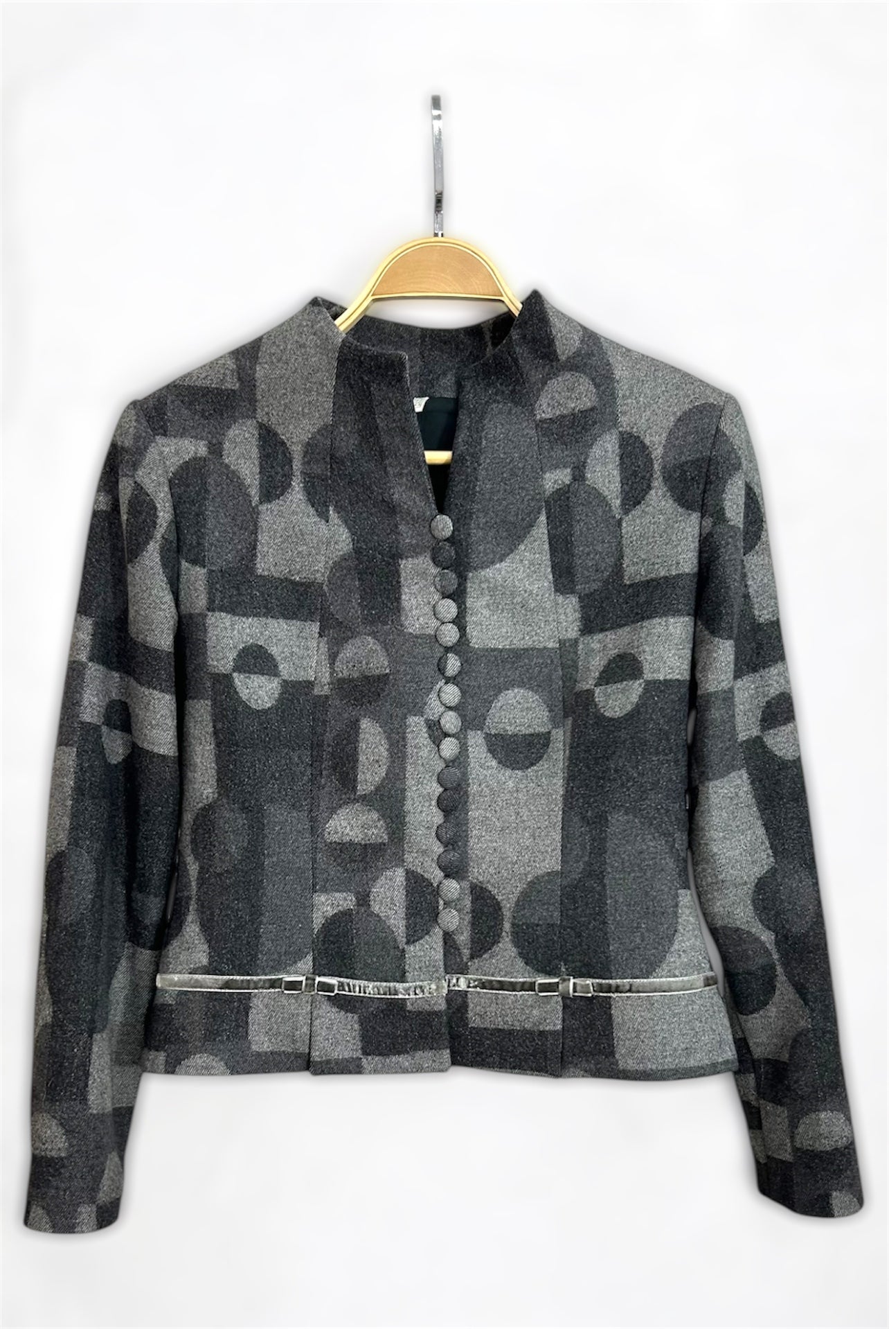 2000s Patterned Blazer – Graphic Minimalism