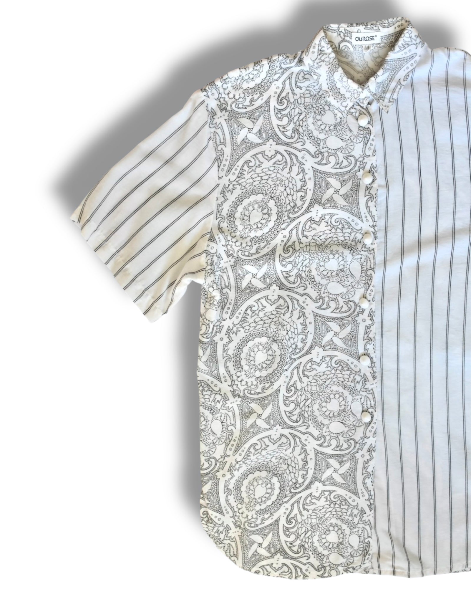 Vintage Button-Up Shirt (Vertical stripes and classic patterns)