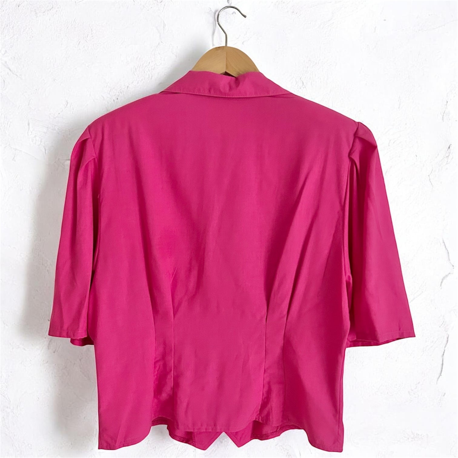 80s Fuchsia Cropped Short-Sleeve Top