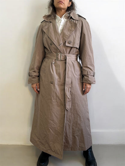 Vintage Maxi Trench Coat (Removable Warmer)