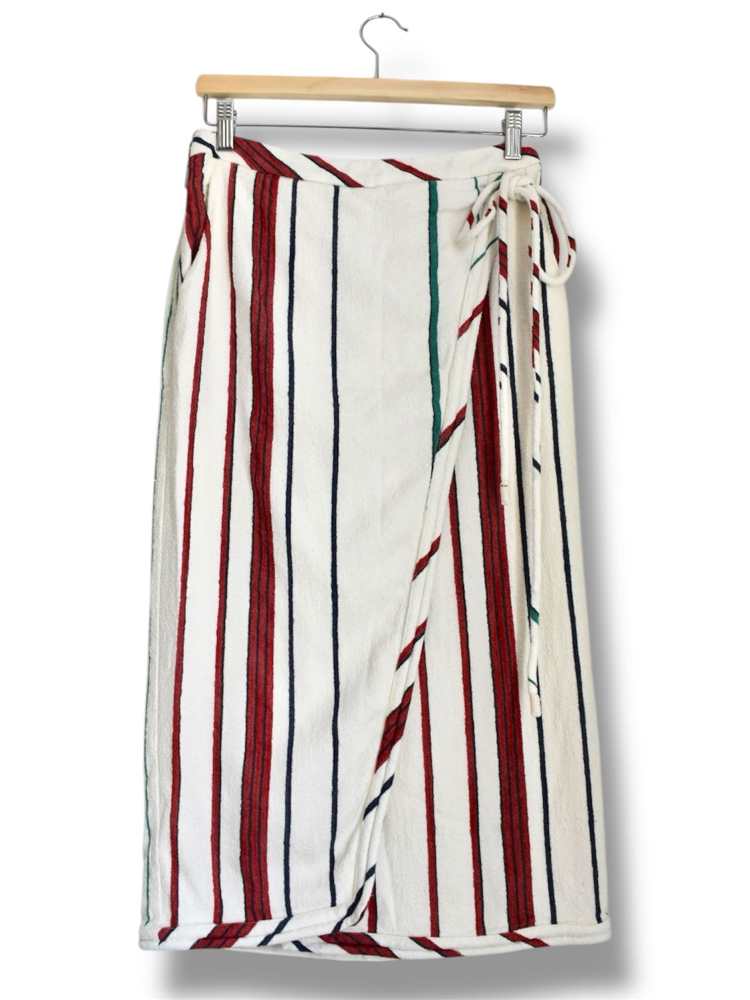 Fold Over Viscose Midi Skirt with Pockets