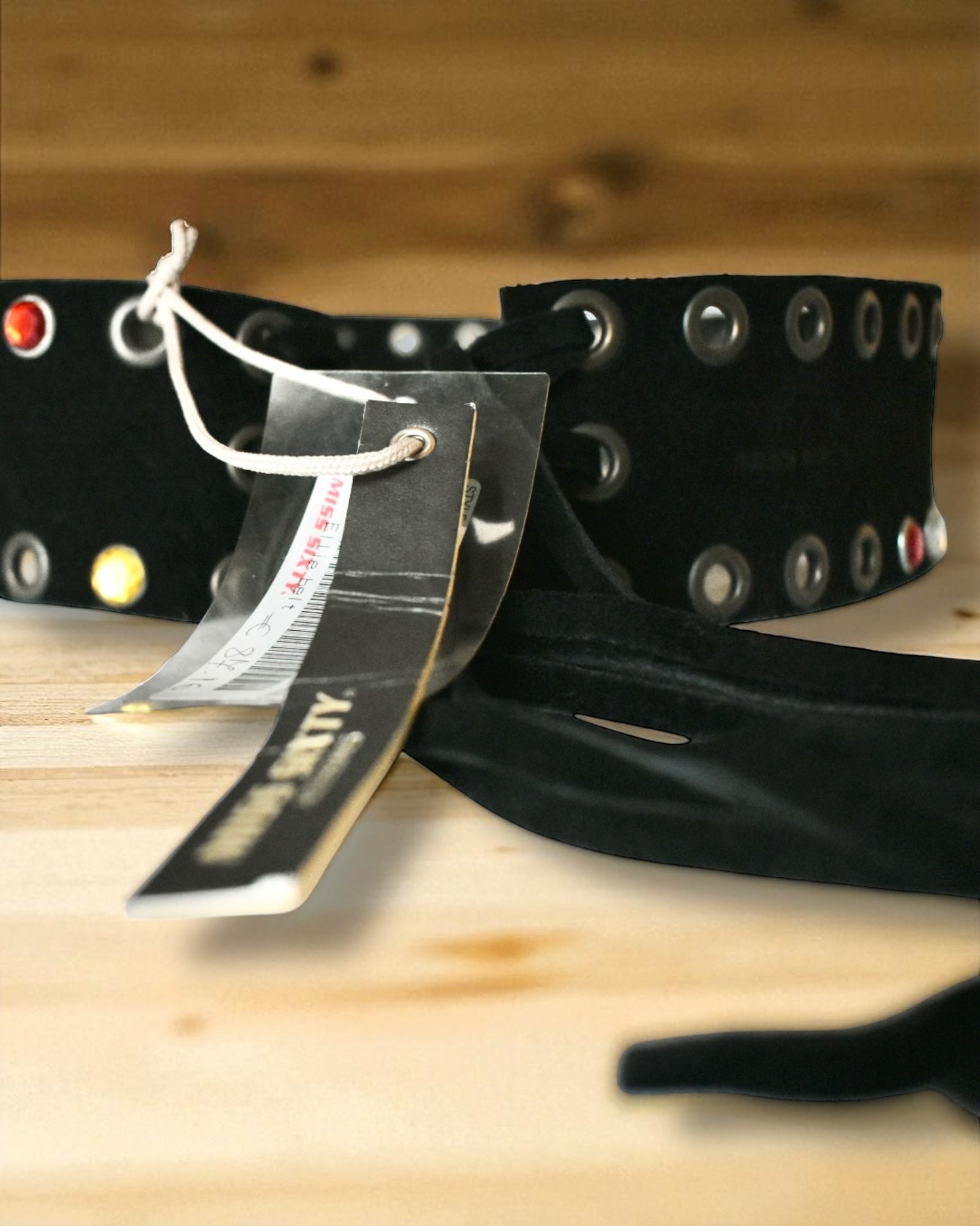 Miss Sixty “Ellie Belt” – Y2K Wide Suede Grommet Lace-Up Belt – Made in Italy – New with Tags