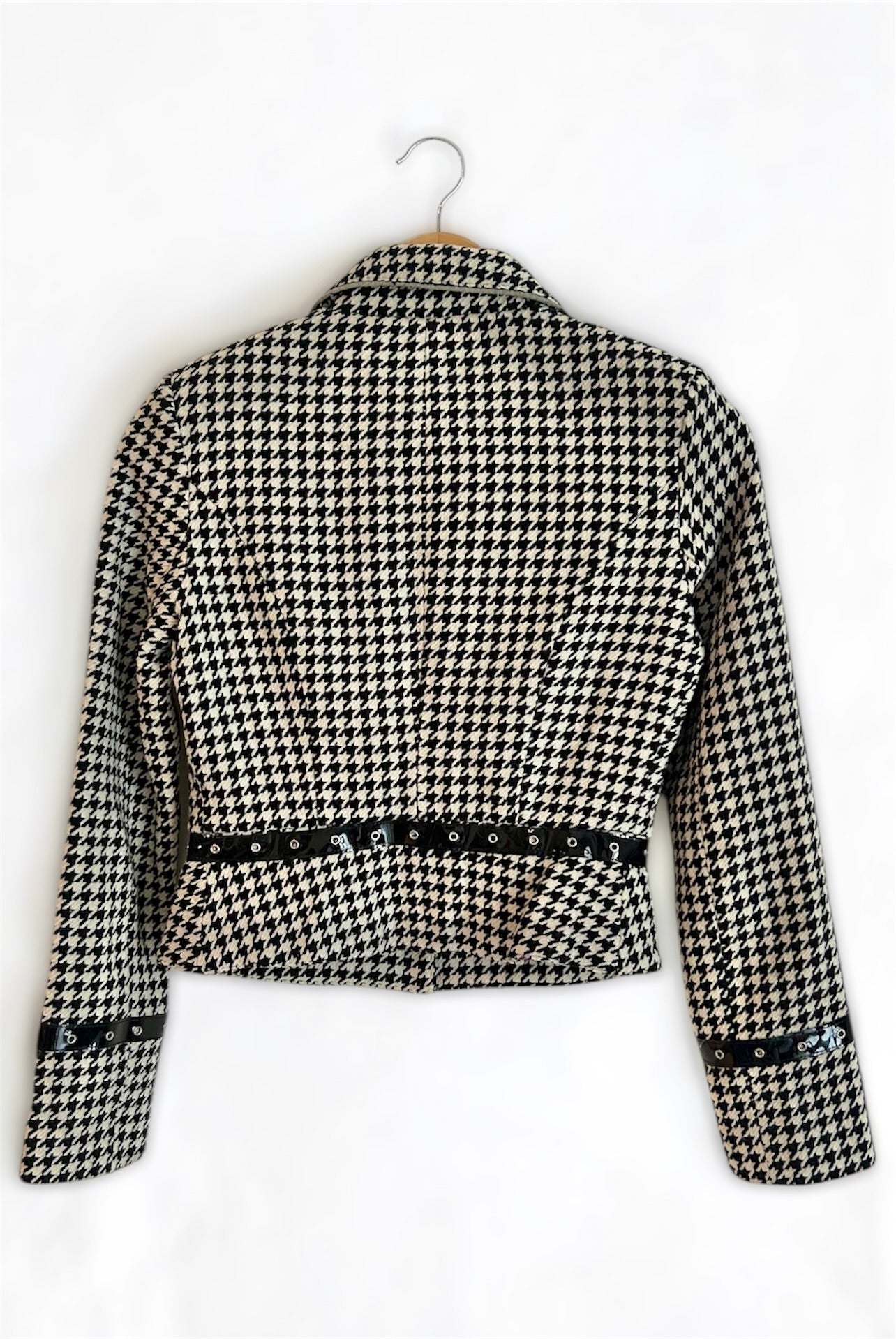 Y2K Houndstooth Blazer – Black & White