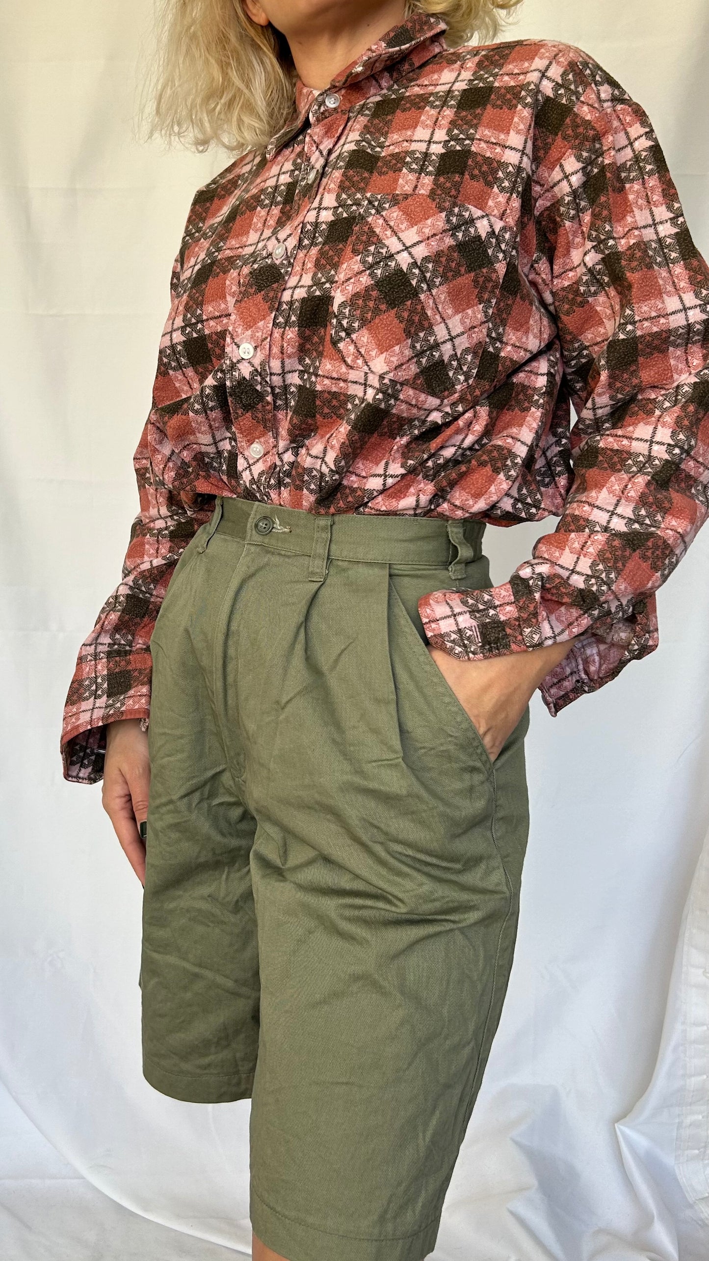 Vintage Olive Green Culottes Bermuda