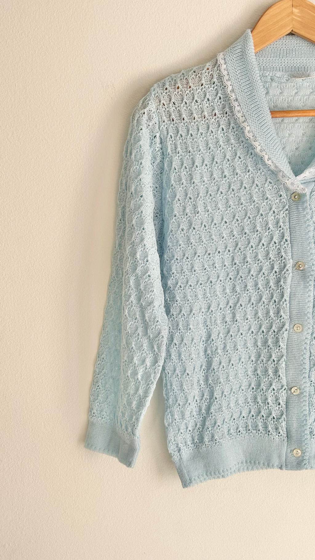 Light Blue Vintage Knit Cardigan
