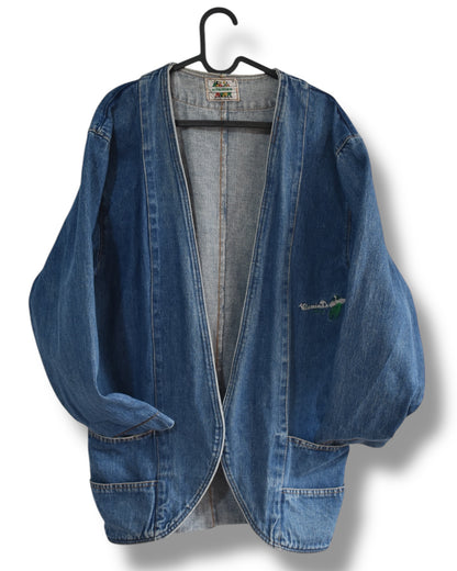 90s Long Denim Blazer