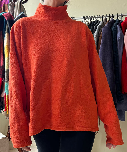 Orange Long Sleeve Fleece Shirt