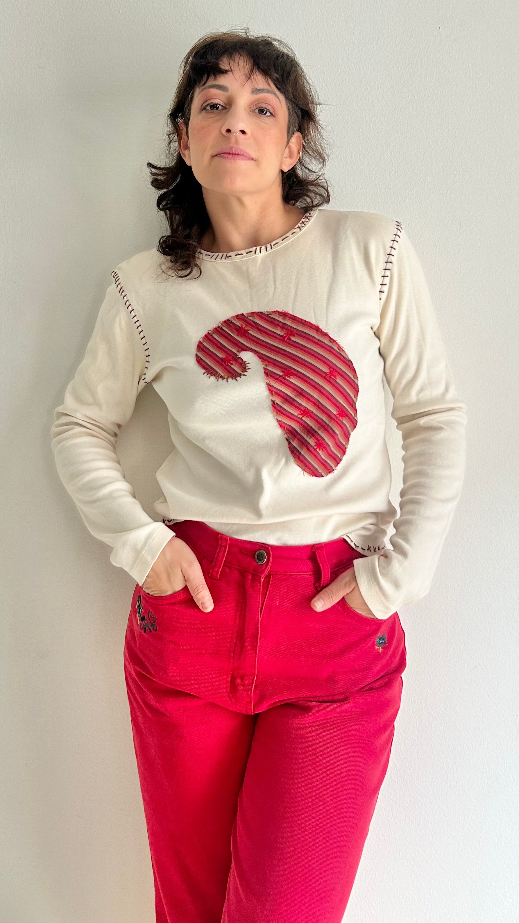 Vintage Y2K Paisley Patchwork Cotton Top